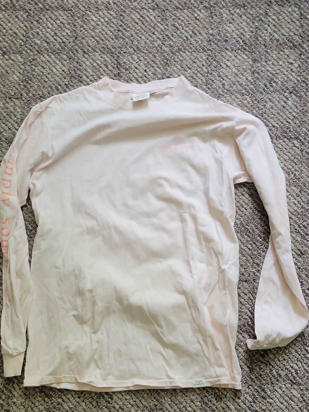 Simply Southern Pale Pink Tee with Subtle Label Detail